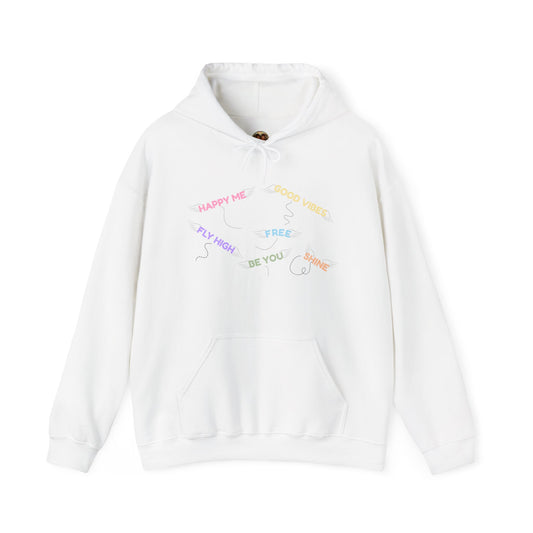 Pastel Heart Hoodie — Positive Message Rainbow Pullover
