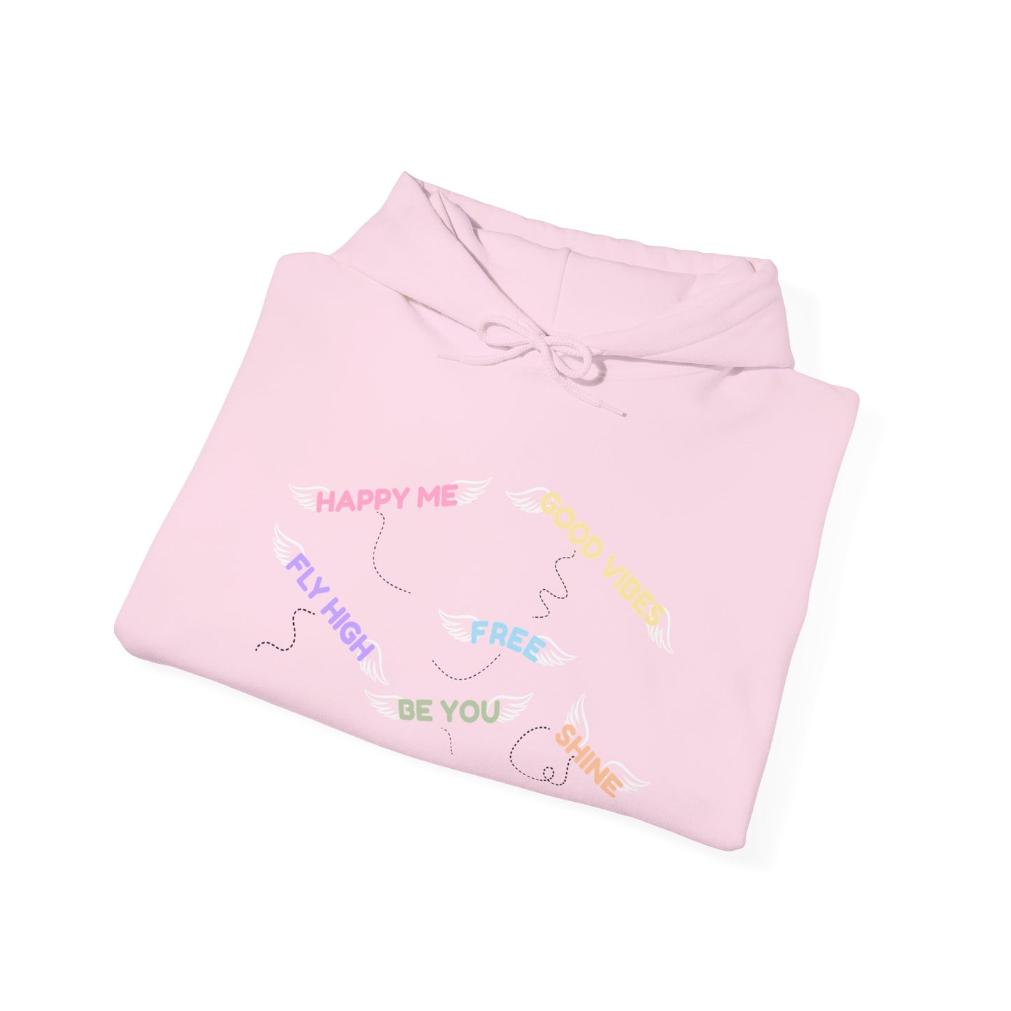 Pastel Heart Hoodie — Positive Message Rainbow Pullover