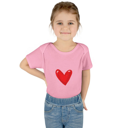 Baby Heart Bodysuit – Red Heart Front & “BOOM! BOOM! He, the sound of my heart” Back
