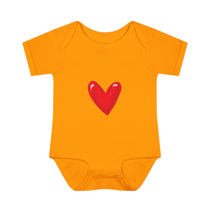 Baby Heart Bodysuit – Red Heart Front & “BOOM! BOOM! He, the sound of my heart” Back