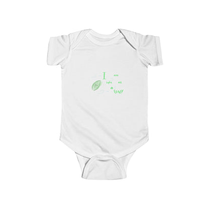 Baby Bodysuit – "I grow on a farm" Green Leaf Infant Onesie