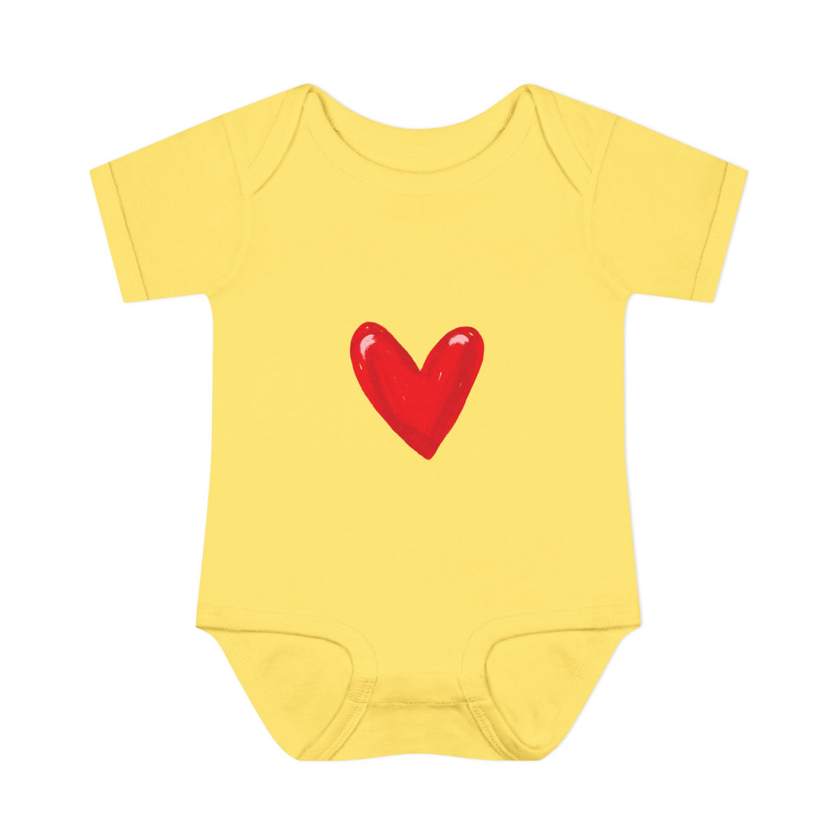 Baby Heart Bodysuit – Red Heart Front & “BOOM! BOOM! He, the sound of my heart” Back