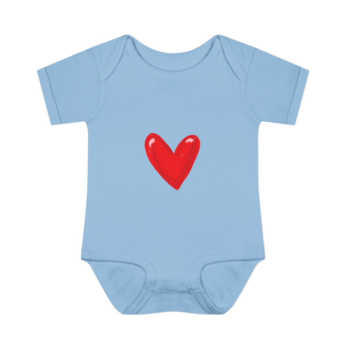 Baby Heart Bodysuit – Red Heart Front & “BOOM! BOOM! He, the sound of my heart” Back