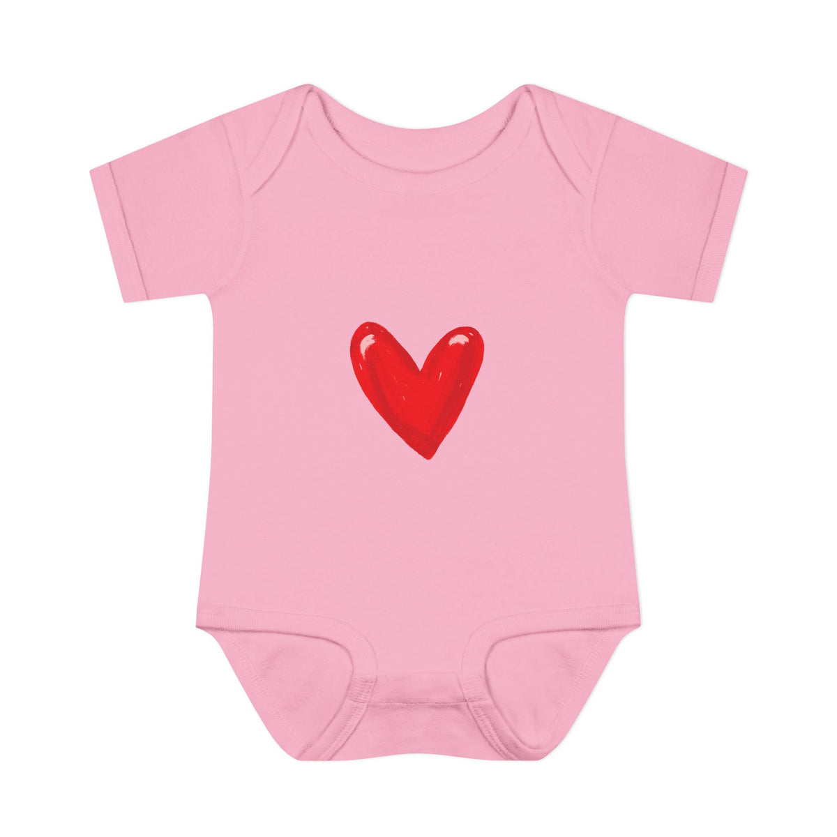 Baby Heart Bodysuit – Red Heart Front & “BOOM! BOOM! He, the sound of my heart” Back