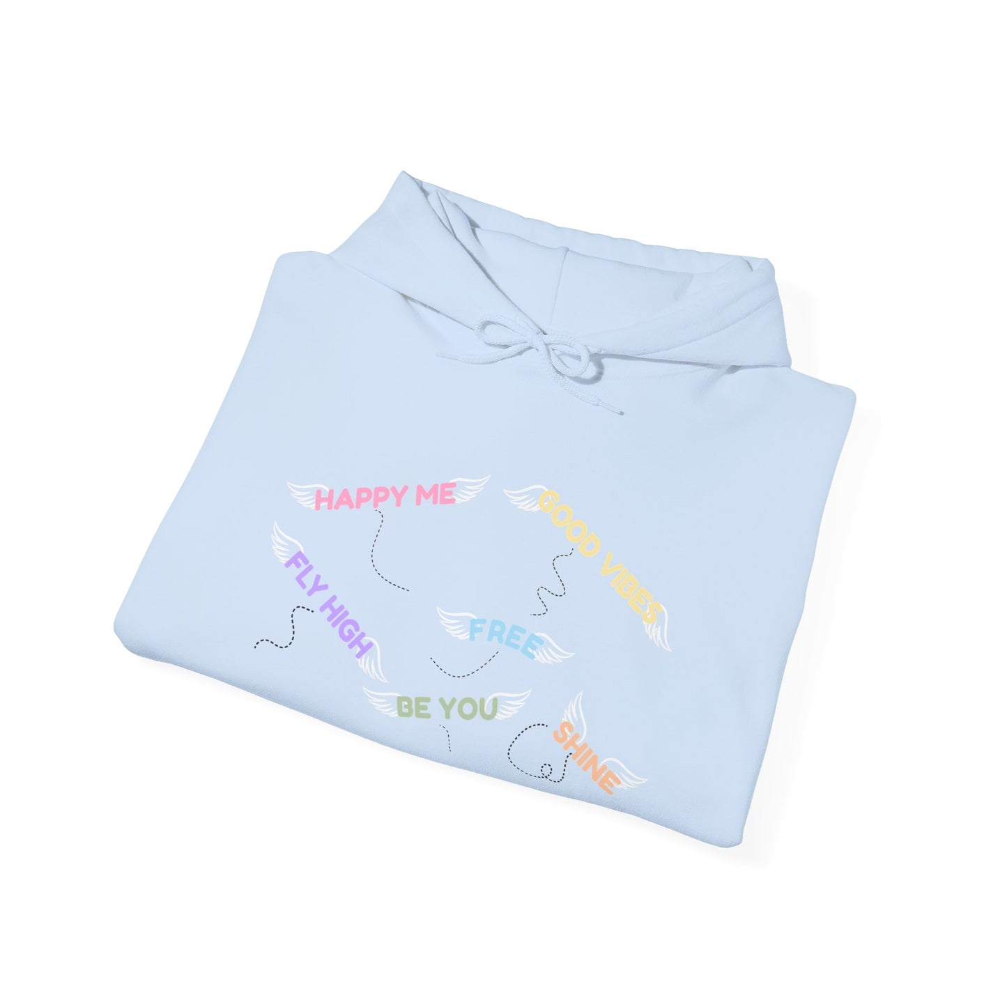 Pastel Heart Hoodie — Positive Message Rainbow Pullover