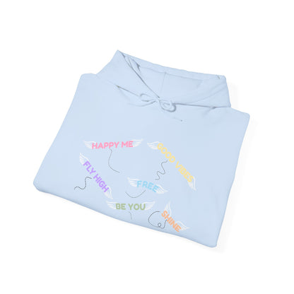 Pastel Heart Hoodie — Positive Message Rainbow Pullover