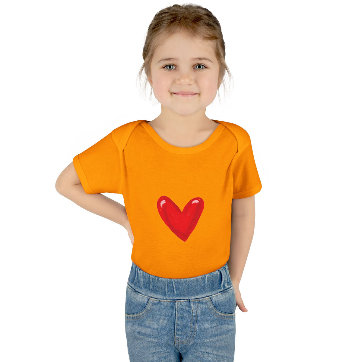Baby Heart Bodysuit – Red Heart Front & “BOOM! BOOM! He, the sound of my heart” Back