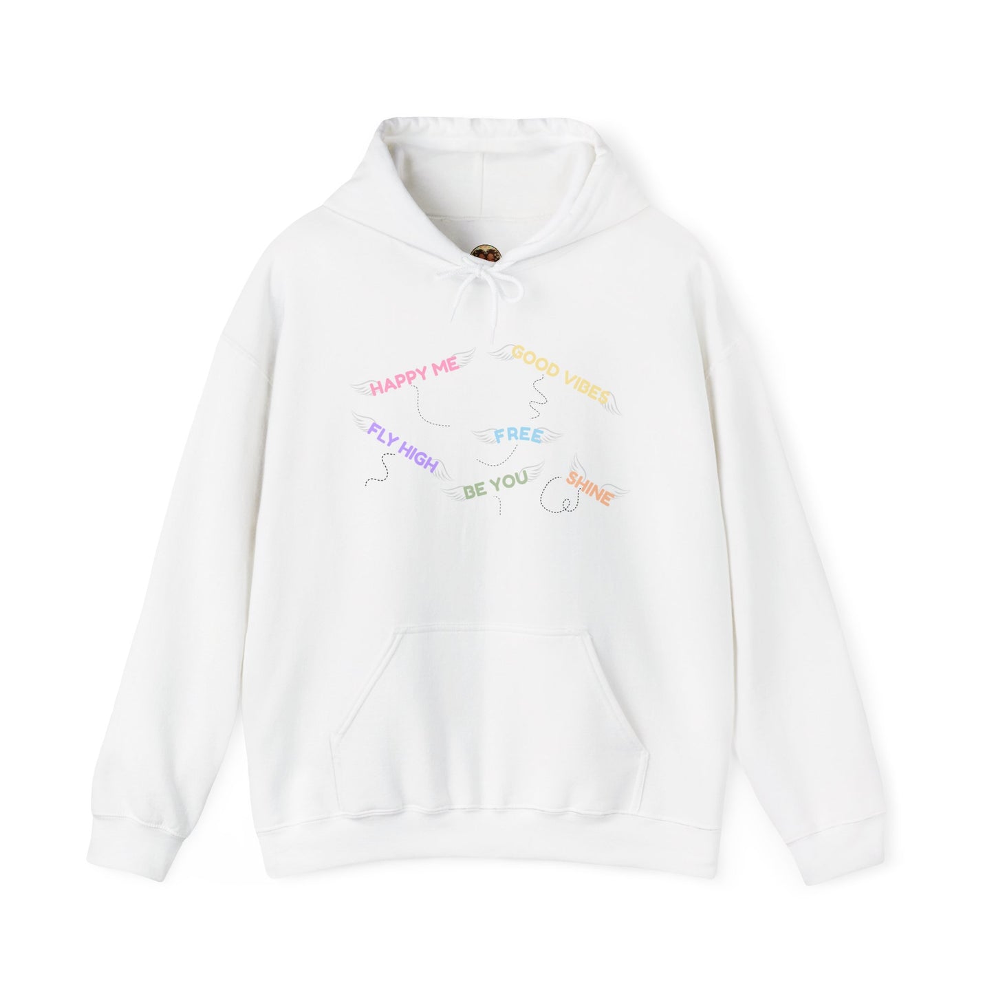 Pastel Heart Hoodie — Positive Message Rainbow Pullover
