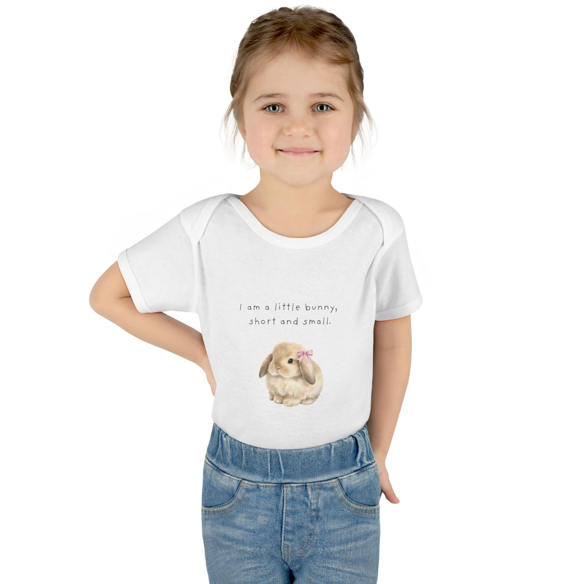 Bunny Infant Bodysuit — "I am a little bunny, short and small." Cute Easter Baby Romper