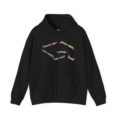 Pastel Heart Hoodie — Positive Message Rainbow Pullover