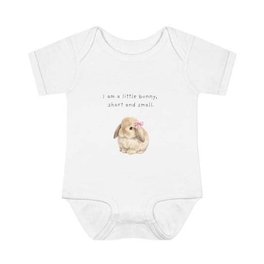 Bunny Infant Bodysuit — "I am a little bunny, short and small." Cute Easter Baby Romper