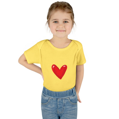 Baby Heart Bodysuit – Red Heart Front & “BOOM! BOOM! He, the sound of my heart” Back