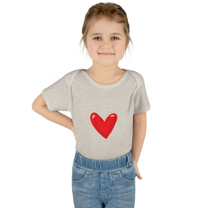 Baby Heart Bodysuit – Red Heart Front & “BOOM! BOOM! He, the sound of my heart” Back