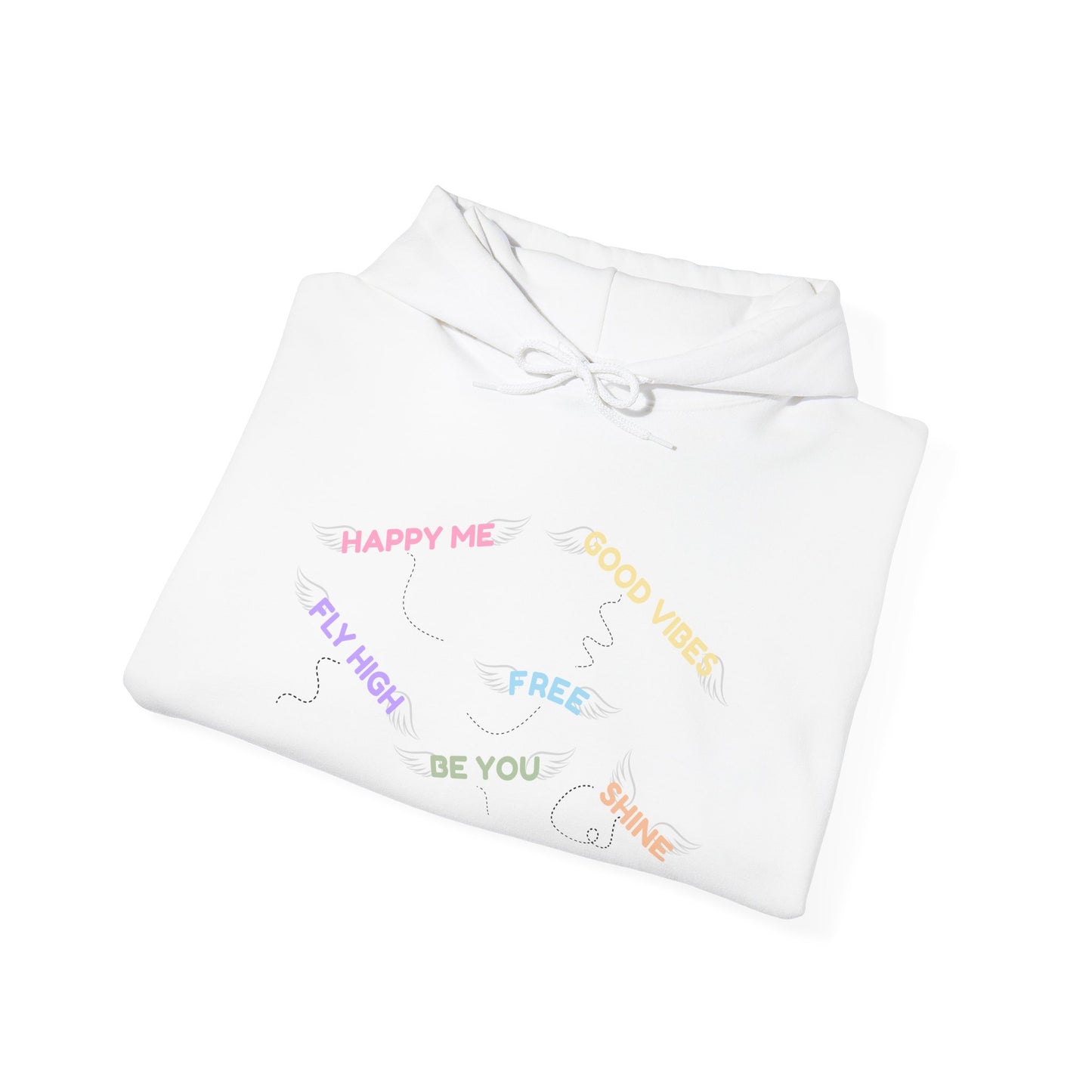 Pastel Heart Hoodie — Positive Message Rainbow Pullover
