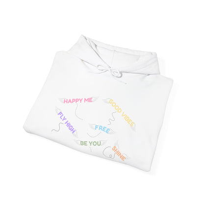 Pastel Heart Hoodie — Positive Message Rainbow Pullover