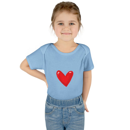 Baby Heart Bodysuit – Red Heart Front & “BOOM! BOOM! He, the sound of my heart” Back