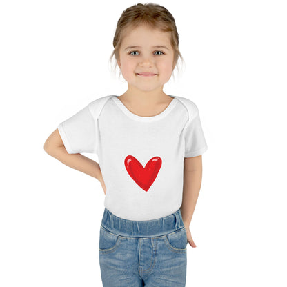 Baby Heart Bodysuit – Red Heart Front & “BOOM! BOOM! He, the sound of my heart” Back